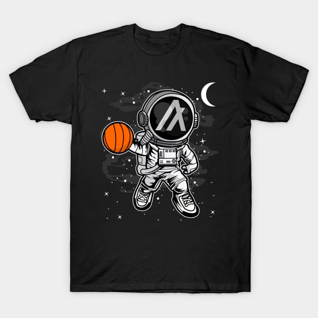 Astronaut Basketball Algorand ALGO Coin To The Moon Crypto Token Cryptocurrency Blockchain Wallet Birthday Gift For Men Women Kids T-Shirt by Thingking About